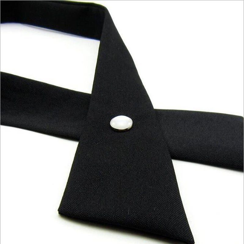 BOGZON Tie for Men Women Adjustable Criss-Cross Bowtie School Uniform Pre Tied Bows for Girls Neck Tie Accessories PTK03 (Black New) - Image 3